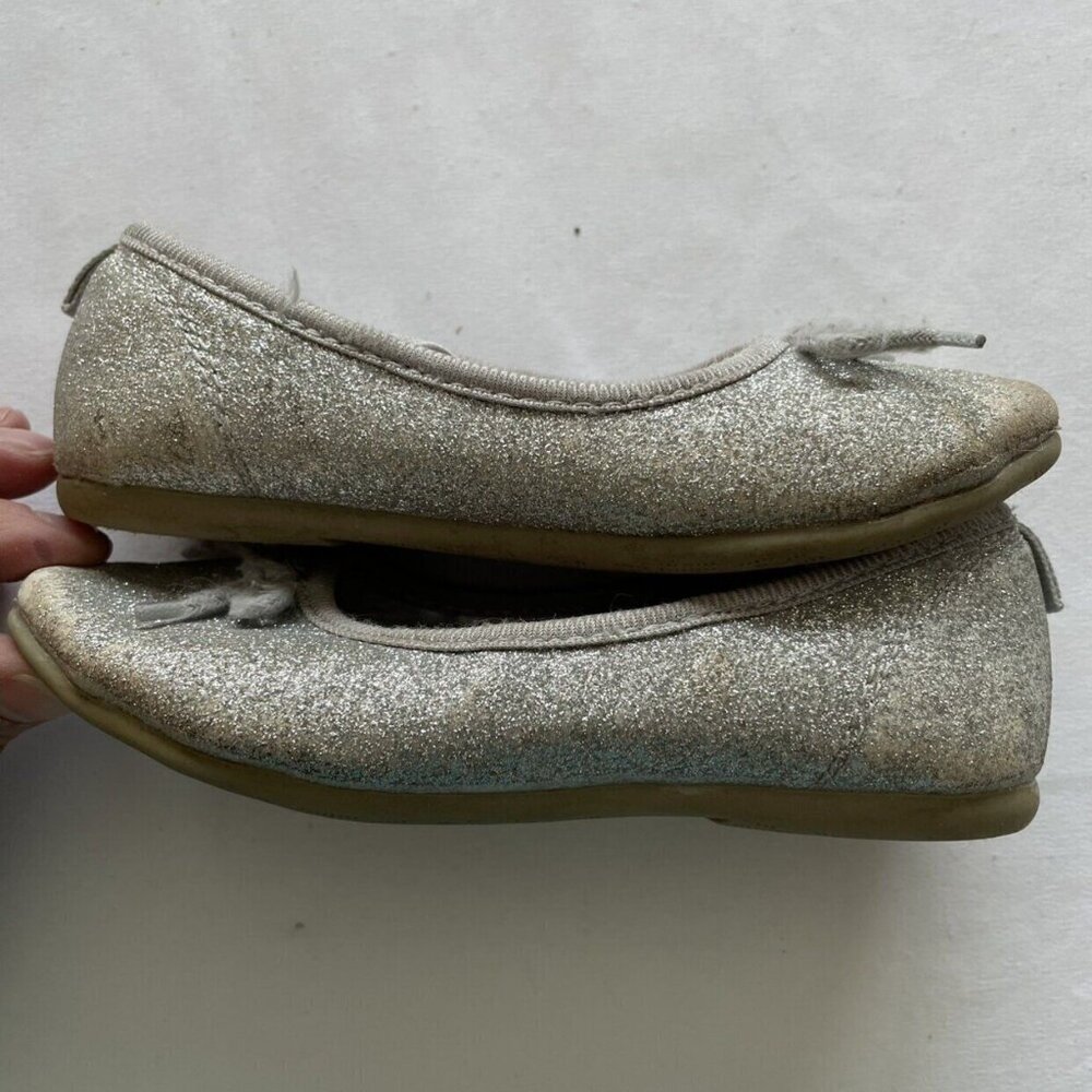 Carter's Silver Glitter Ballet Flats Size 8 - Picture 10 of 10